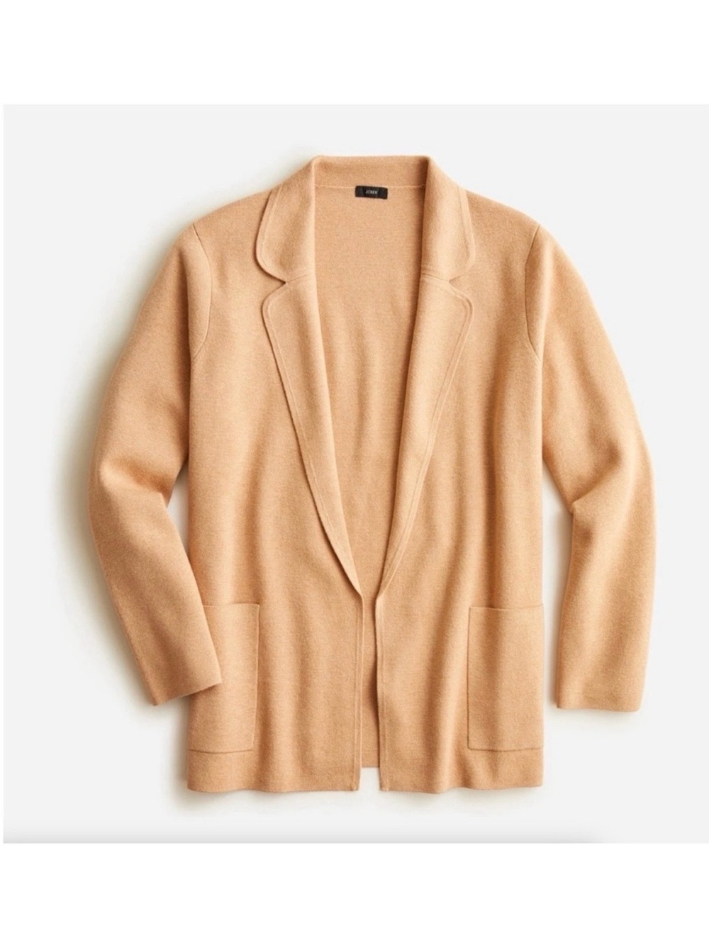 J. Crew Eloise Sweater Blazer Open-Front Coatigan in Heathered Khaki - Picture 9 of 10